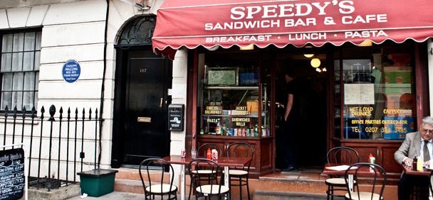 Speedy's Cafe, the location of today's filming.
